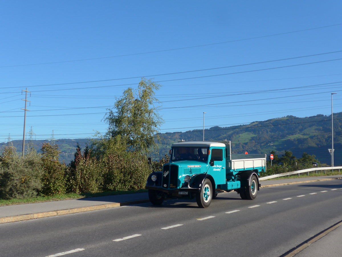 (198'156) - Burger, Altendorf - SZ 22'561 - Saurer am 13. Oktober 2018 in Bilten, Sch�niserstrasse