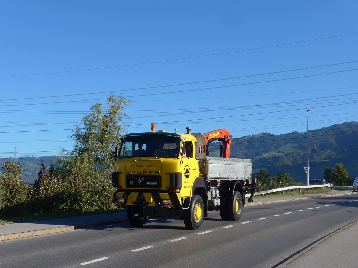(198'159) - Hobi, Sargans - SG 27'127 U - Saurer am 13. Oktober 2018 in Bilten, Sch�niserstrasse