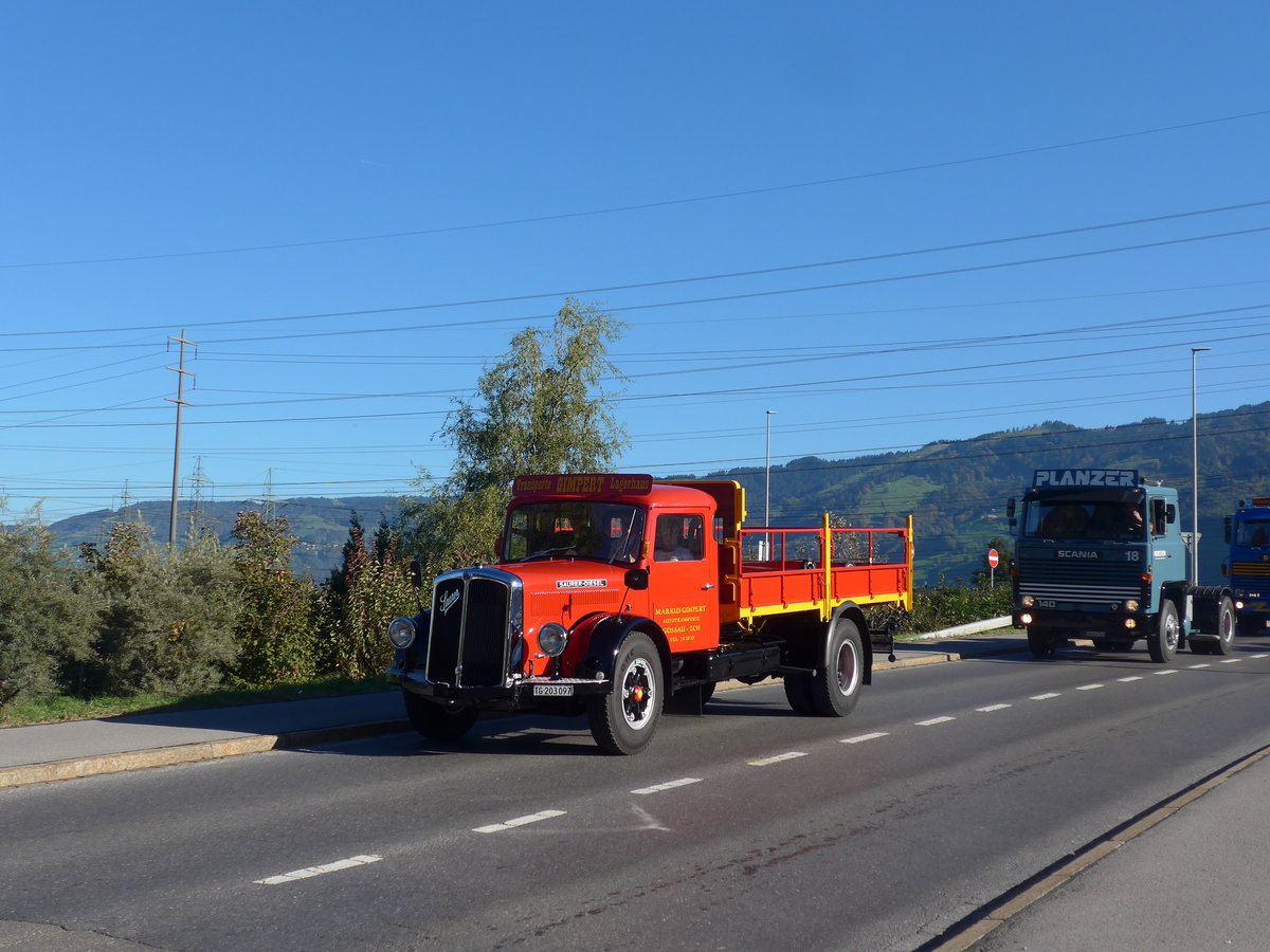 (198'176) - Gimpert, Gossau - TG 203'097 - Saurer am 13. Oktober 2018 in Bilten, Sch�niserstrasse