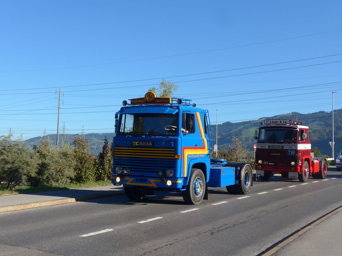 (198'178) - Saxer, Dietikon - ZH 33'425 U - Scania am 13. Oktober 2018 in Bilten, Sch�niserstrasse