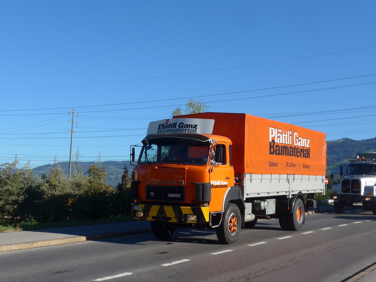 (198'186) - Ganz, Frauenfeld - TG 2958 U - Saurer am 13. Oktober 2018 in Bilten, Sch�niserstrasse