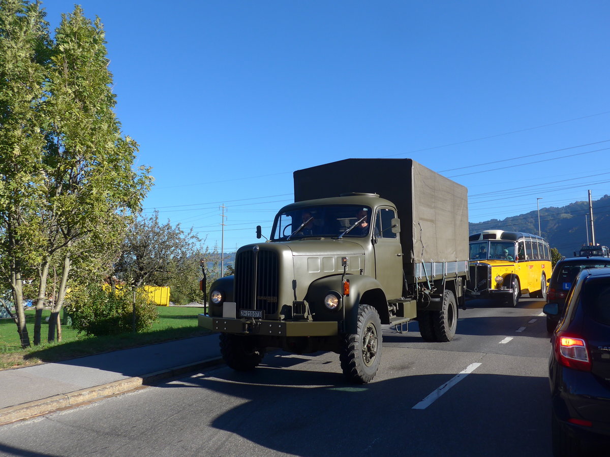 (198'196) - Saurer - ZH 210'073 - am 13. Oktober 2018 in Bilten, Sch�niserstrasse