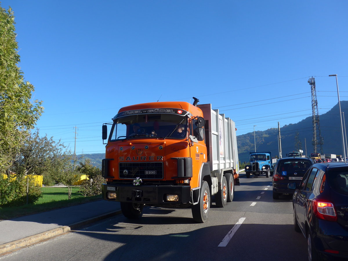 (198'219) - Tiefbauamt, St. Gallen - Nr. 810/SG 500'020 - Saurer am 13. Oktober 2018 in Bilten, Sch�niserstrasse
