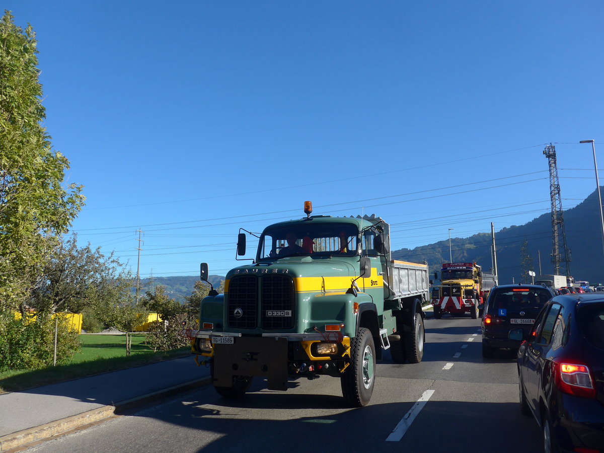 (198'221) - Stutz, Frauenfeld - TG 11'585 - Saurer am 13. Oktober 2018 in Bilten, Sch�niserstrasse