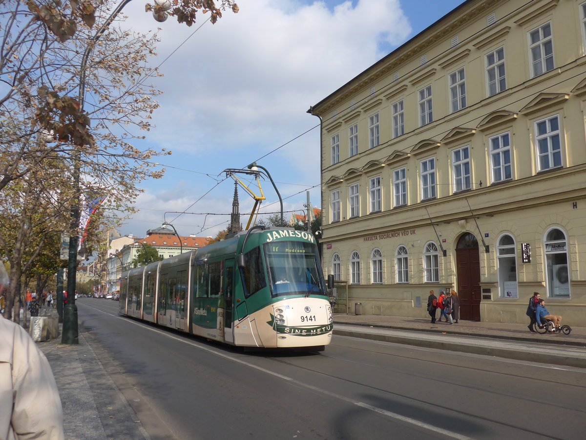 (198'878) - DPP-Tram - Nr. 9141 - am 20. Oktober 2018 in Praha