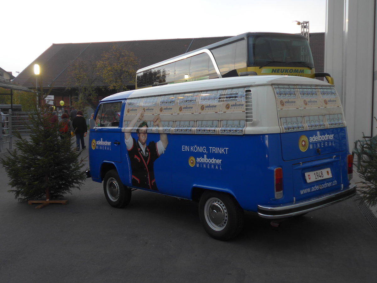 (199'269) - Mineralquelle Adelboden - VW-Bus am 4. November 2018 an der Neuland in Thun