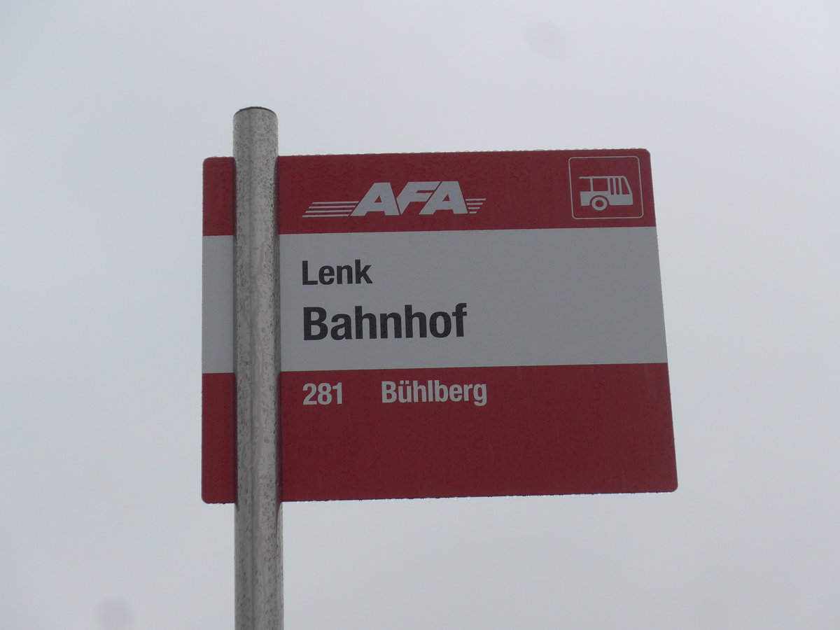 (199'618) - AFA-Haltestelle - Lenk, Bahnhof - am 26. November 2018
