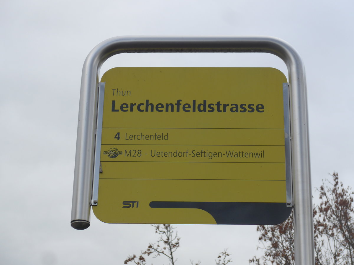 (199'650) - STI-Haltestelle - Thun, Lerchenfeldstrasse - am 6. Dezember 2018