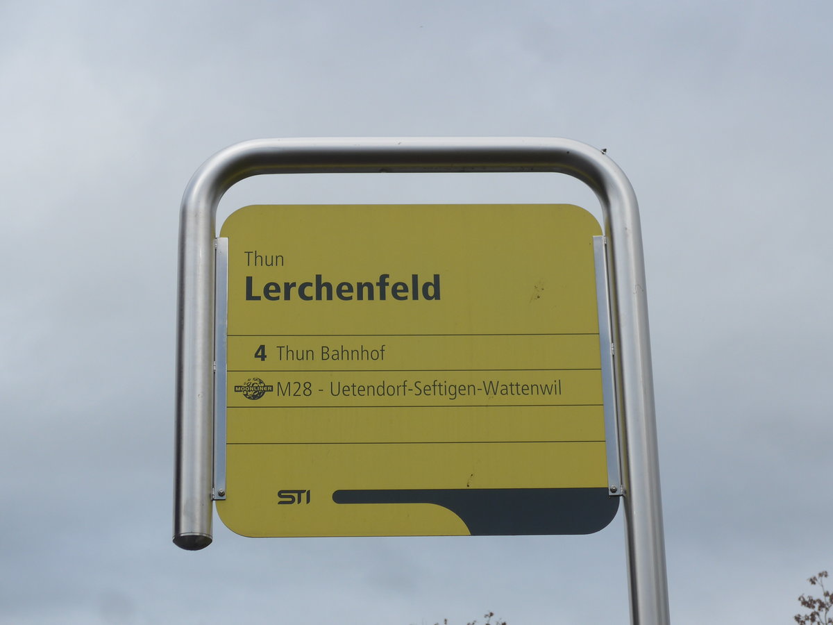 (199'651) - STI-Haltestelle - Thun, Lerchenfeld - am 6. Dezember 2018
