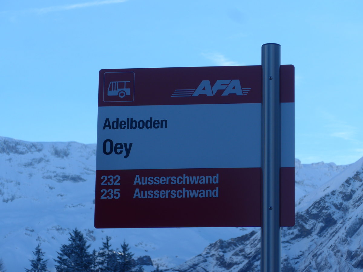 (200'238) - AFA-Haltestelle - Adelboden, Oey - am 25. Dezember 2018