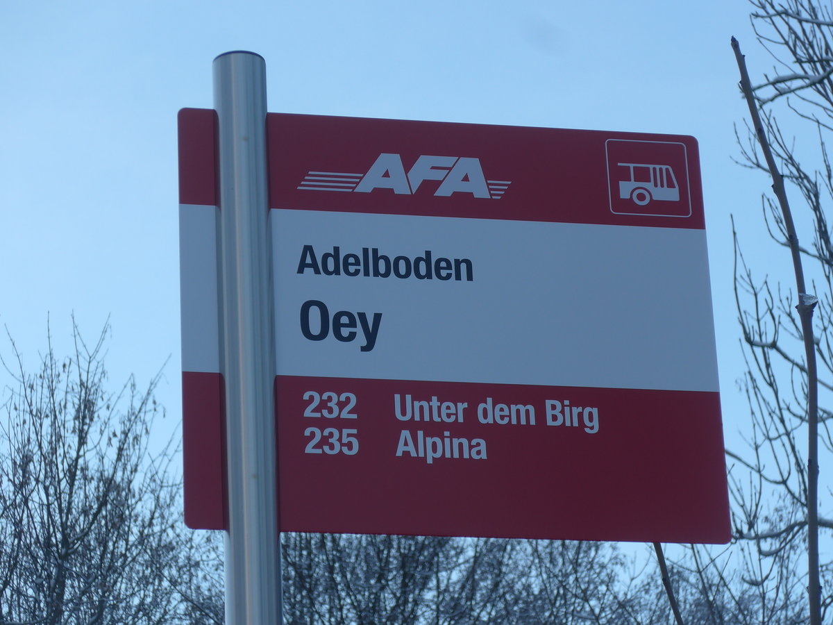 (200'239) - AFA-Haltestelle - Adelboden, Oey - am 25. Dezember 2018