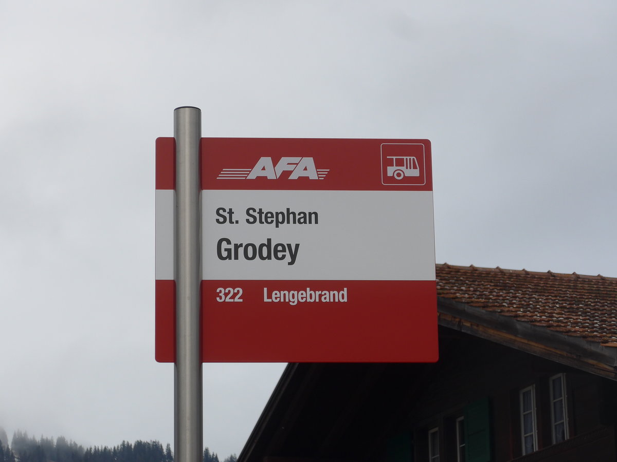 (200'639) - AFA-Haltestelle - St. Stephan, Grodey - am 6. Januar 2019