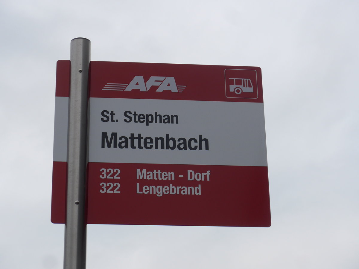 (200'648) - AFA-Haltestelle - St. Stephan, Mattenbach - am 6. Januar 2019