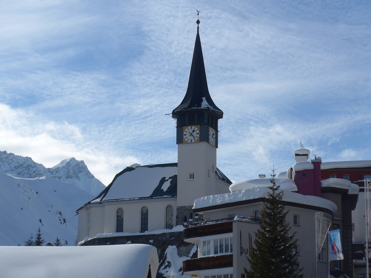 (201'271) - Die Kirche am 19. Januar 2019 in Arosa