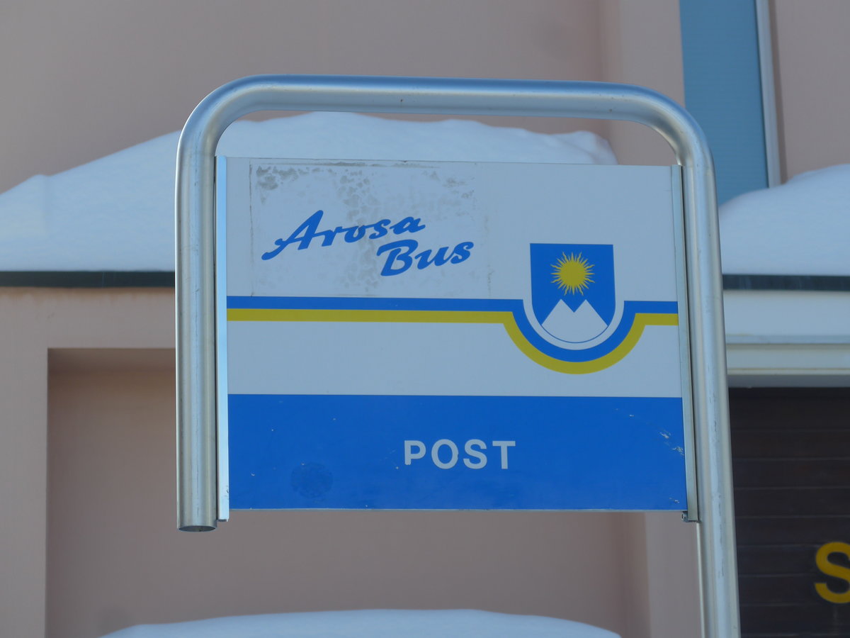 (201'276) - Arosa-Bus-Haltestelle - Arosa, Post - am 19. Januar 2019