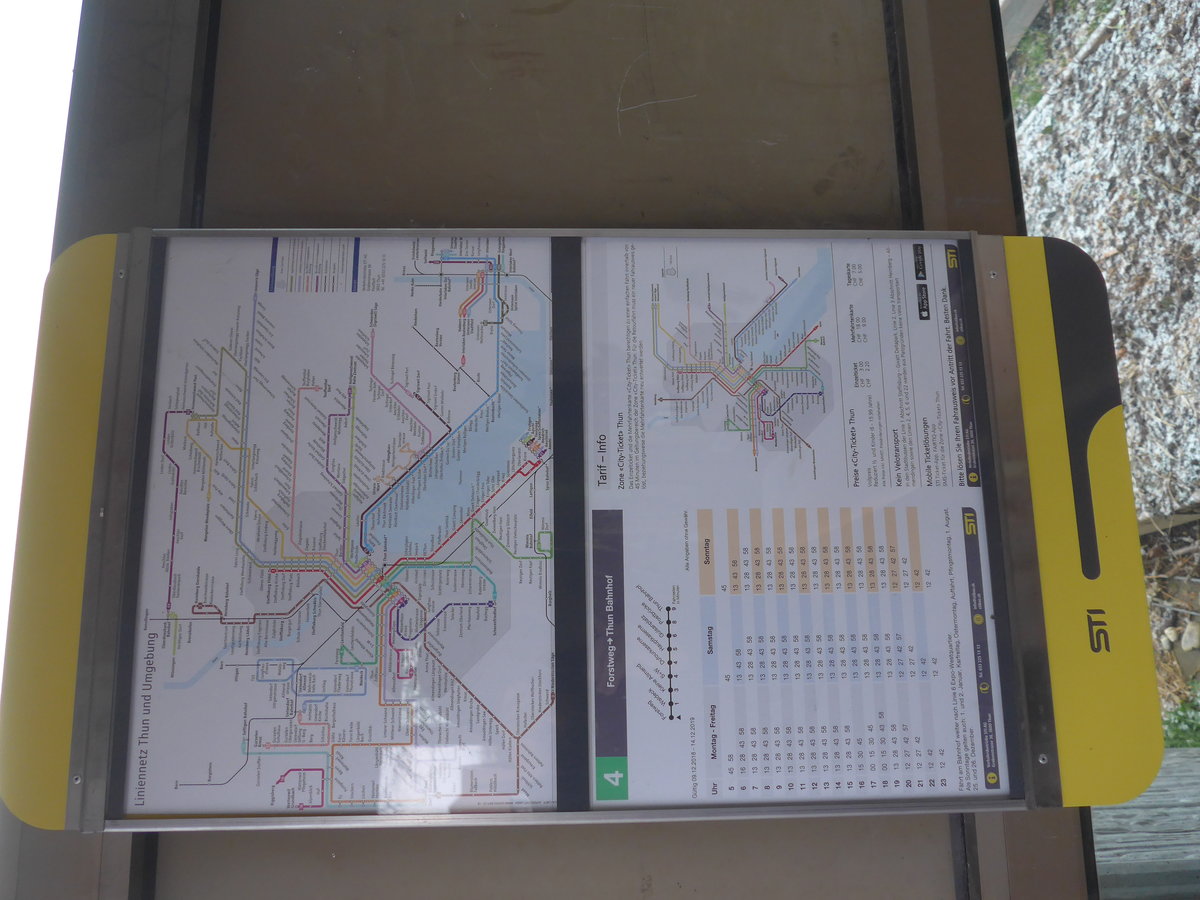(201'367) - Fahrplaninfo  Forstweg  am 28. Januar 2019 in Thun-Lerchenfeld