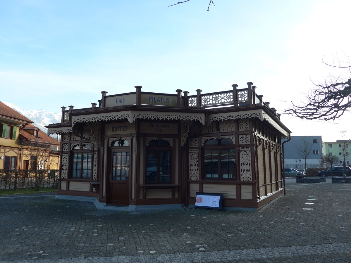 (202'905) - Alter Kiosk bei der Pilatusbahn am 22. M�rz 2019 in Alpnachstad