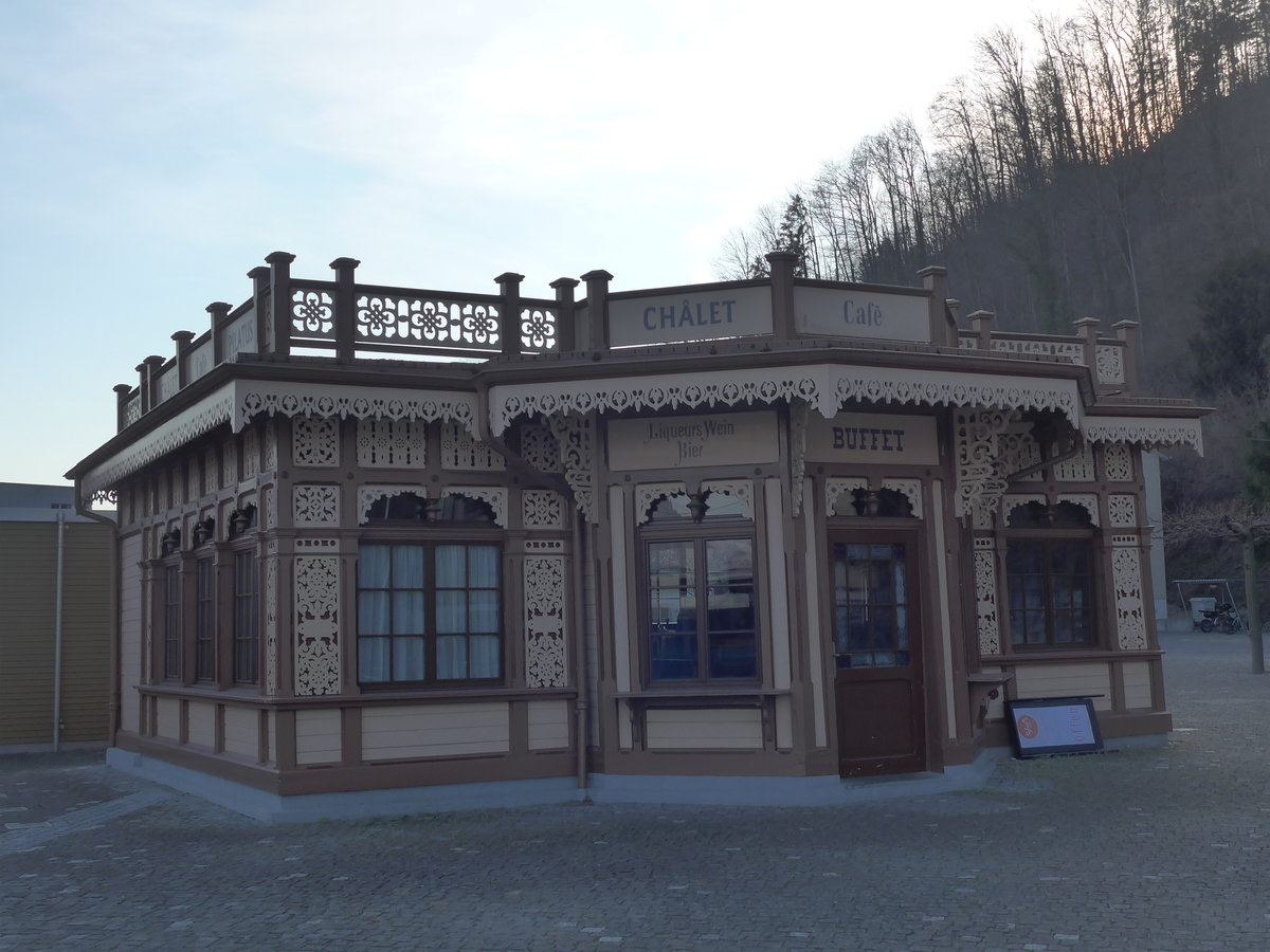(202'907) - Alter Kiosk bei der Pilatusbahn am 22. M�rz 2019 in Alpnachstad