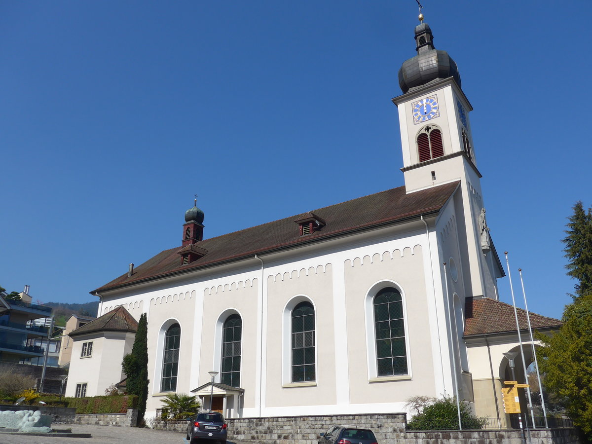 (203'318) - Die Kirche am 30. M�rz 2019 in Hergiswil