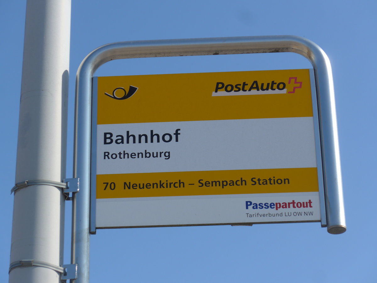 (203'346) - PostAuto-Haltestelle - Rothenburg, Bahnhof - am 30. M�rz 2019