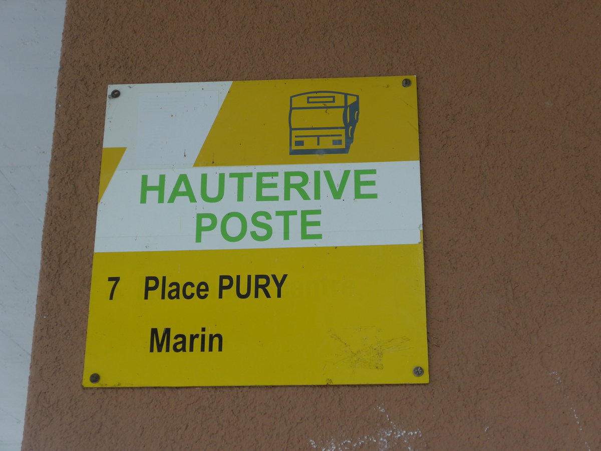 (203'626) - TN-Haltestelle - Hauterive, Poste - am 13. April 2019