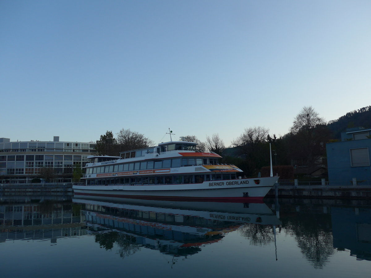 (203'842) - Motorschiff Berner Oberland am 20. April 2019 an der Schiffl�ndte Thun