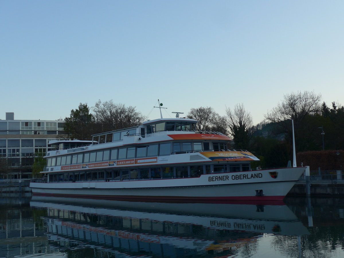 (203'843) - Motorschiff Berner Oberland am 20. April 2019 an der Schiffl�ndte Thun