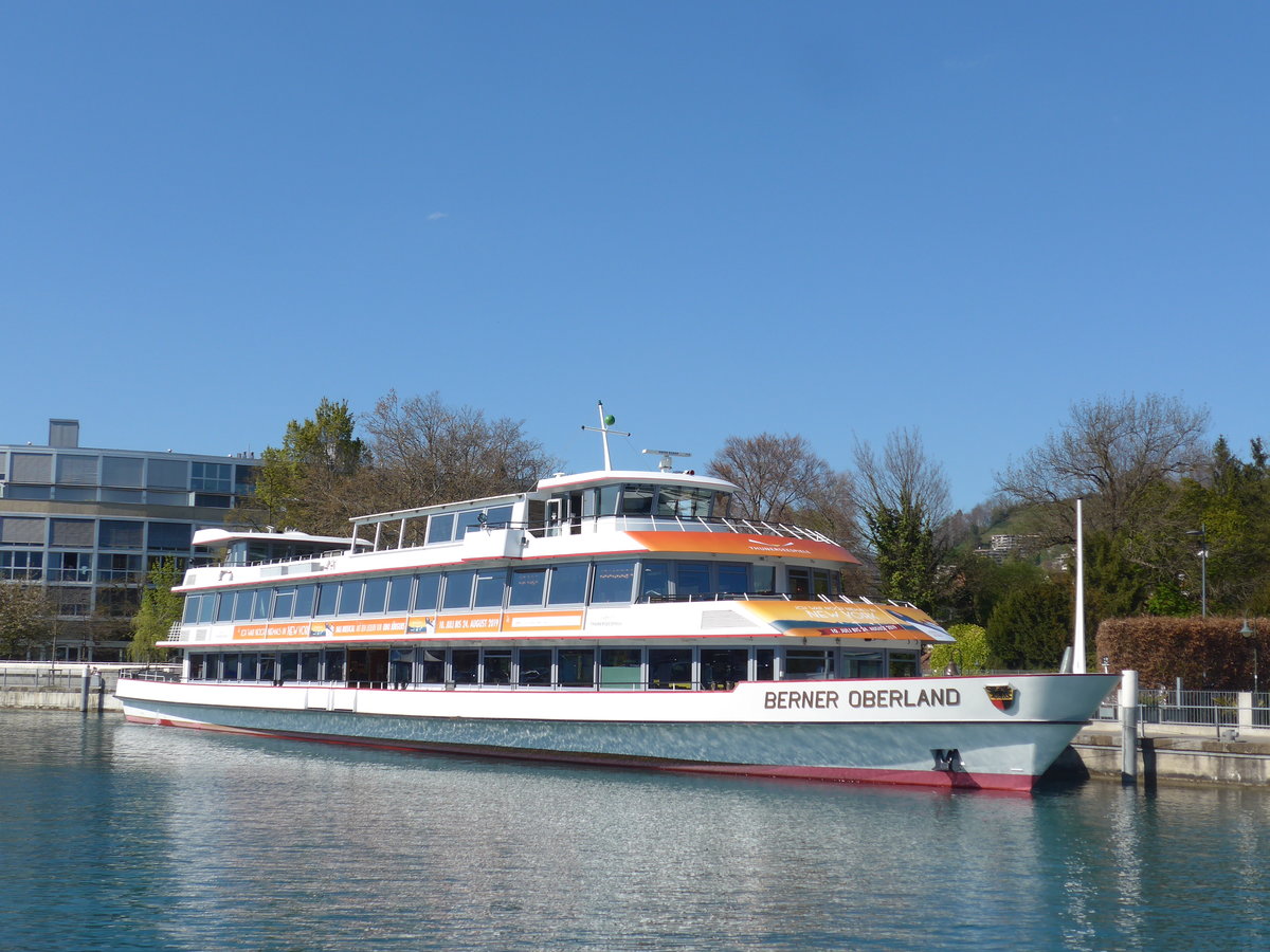(203'845) - Motorschiff Berner Oberland am 20. April 2019 an der Schiffl�ndte Thun