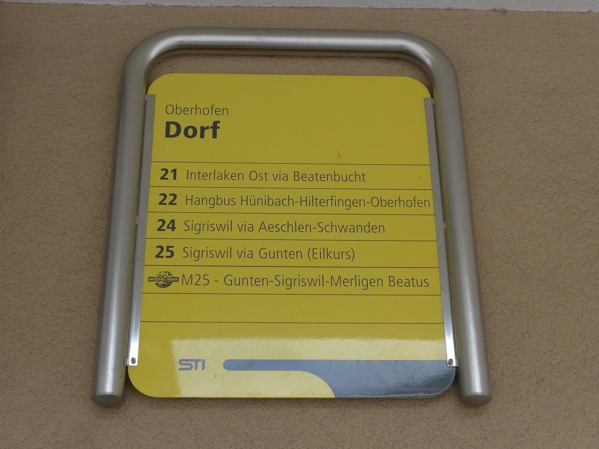 (203'848) - STI-Haltestelle - Oberhofen, Dorf - am 21. April 2019