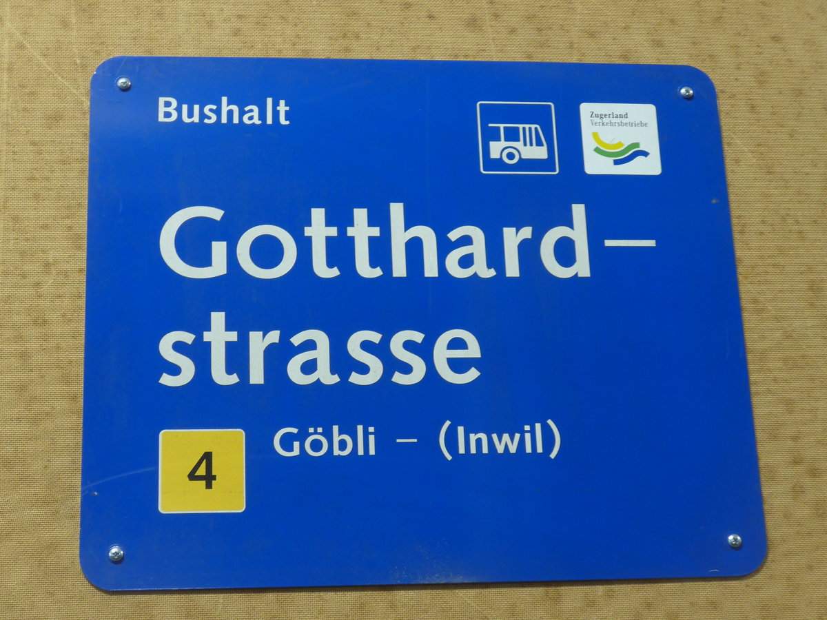 (205'241) - ZVB-Haltestelle - Zug, Gotthardstrasse - am 18. Mai 2019 in Neuheim, ZDT