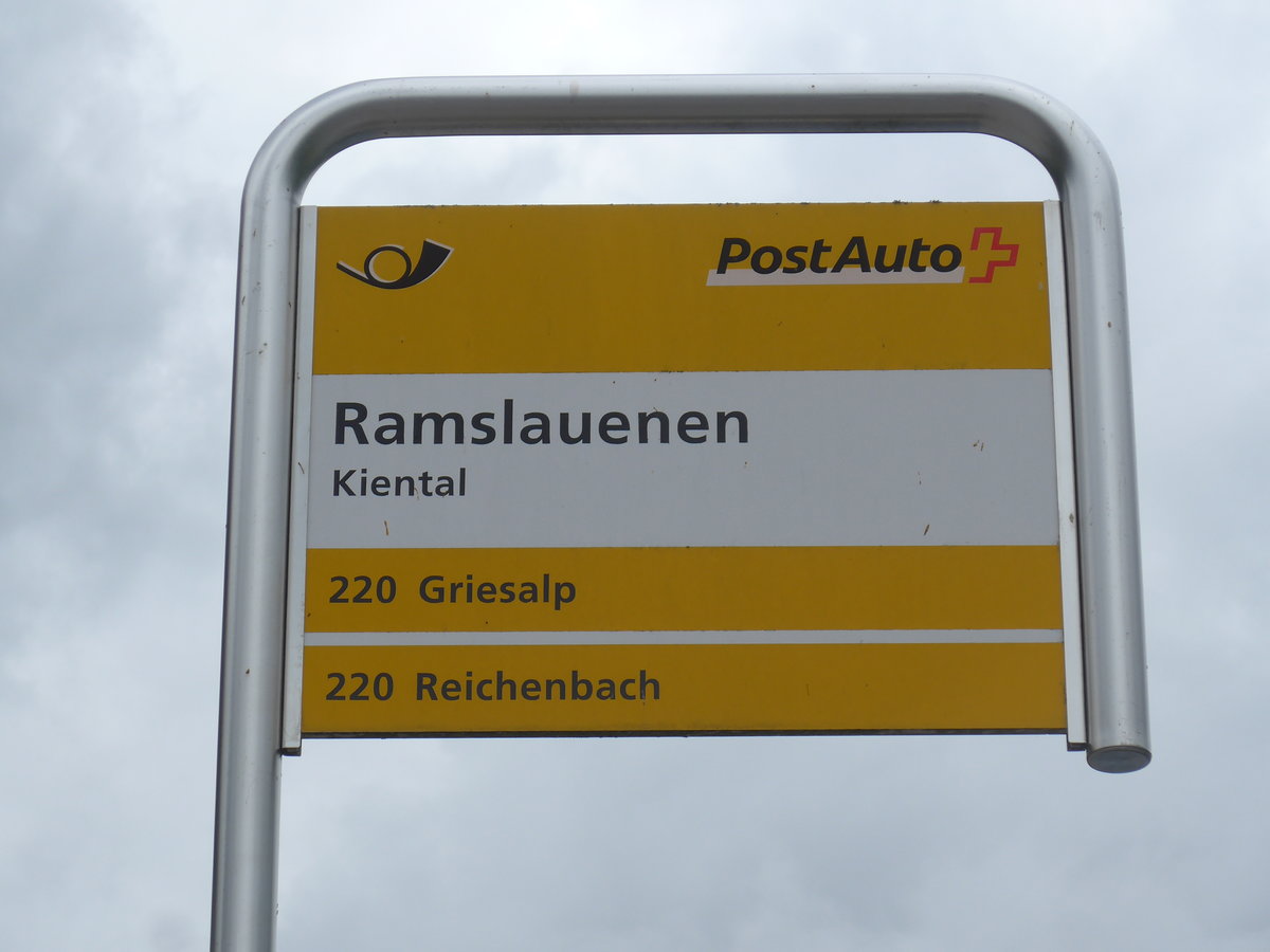 (205'487) - PostAuto-Haltestelle - Kiental, Ramslauenen - am 26. Mai 2019