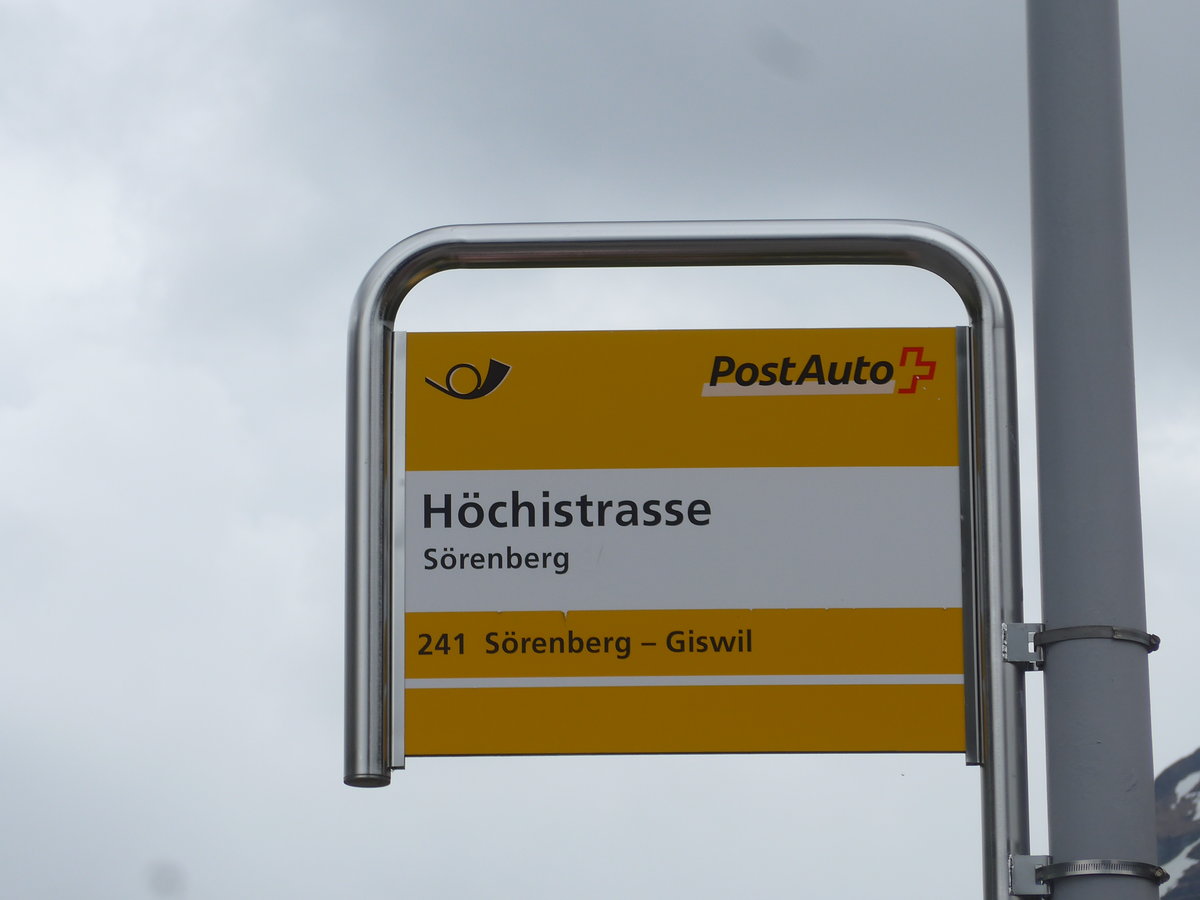 (205'547) - PostAuto-Haltestelle - S�renberg, H�chistrasse - am 27. Mai 2019