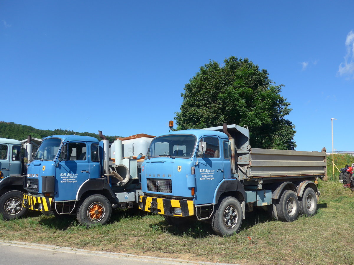 (205'822) - Egli Thayngen - SH 49'740 + ohne Nr. - Saurer am 8. Juni 2019 in Thayngen, Saurertreffen