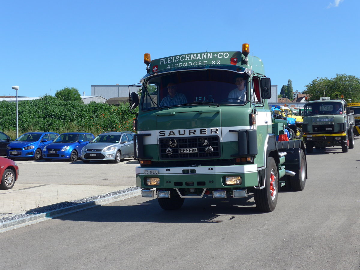 (205'834) - Fleischmann, Altendorf - SZ 30'236 - Saurer am 8. Juni 2019 in Thayngen, Saurertreffen
