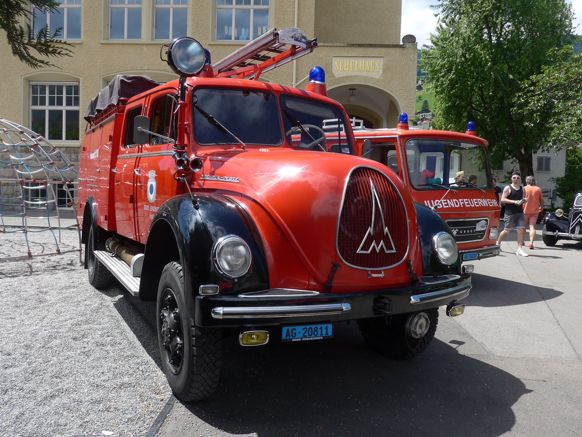 (205'933) - Feuerwehr, Lenzburg - AG 20'811 - Magirus-Deutz am 8. Juni 2019 in Sarnen, OiO