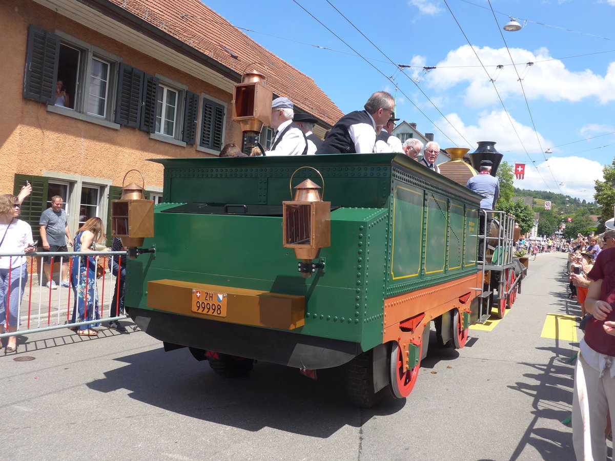(206'694) - Spanisch Br�tlibahn - ZH 99'998 - am 23. Juni 2019 am Jodlerfest-Umzug in Winterthur