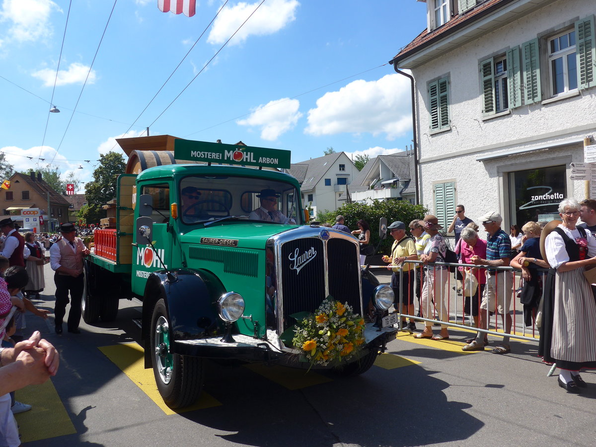 (206'752) - M�hl, Arbon - TG 695 - Saurer am 23. Juni 2019 am Jodlerfest-Umzug in Winterthur