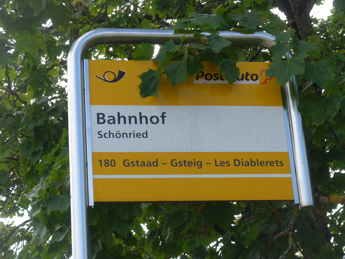 (208'553) - PostAuto-Haltestelle - Sch�nried, Bahnhof - am 5. August 2019