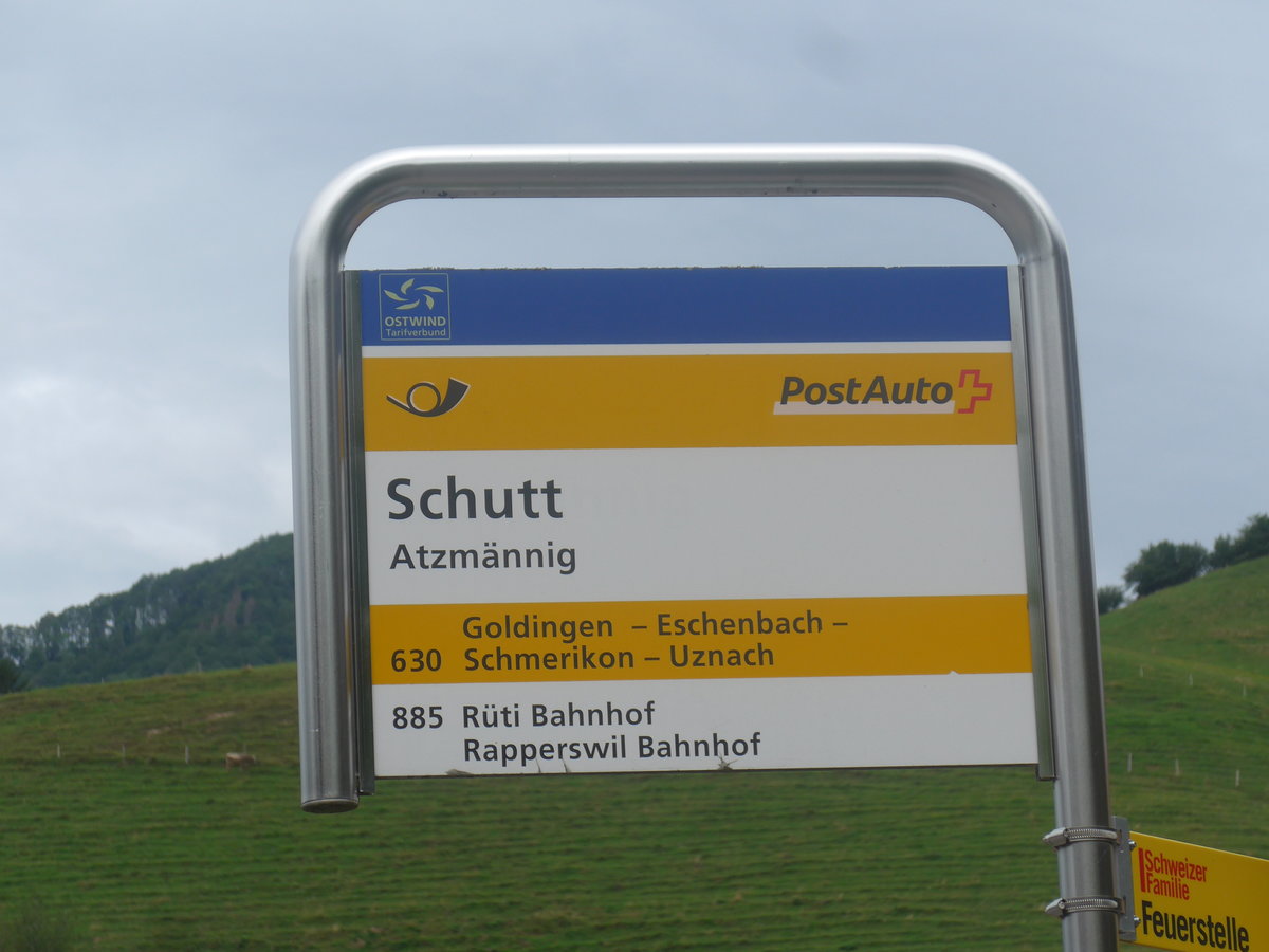 (208'781) - PostAuto/VZO-Haltestelle - Atzm�nnig, Schutt - am 17. August 2019
