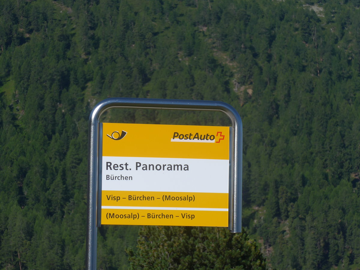 (208'982) - PostAuto-Haltestelle - B�rchen, Rest. Panorama - am 18. August 2019