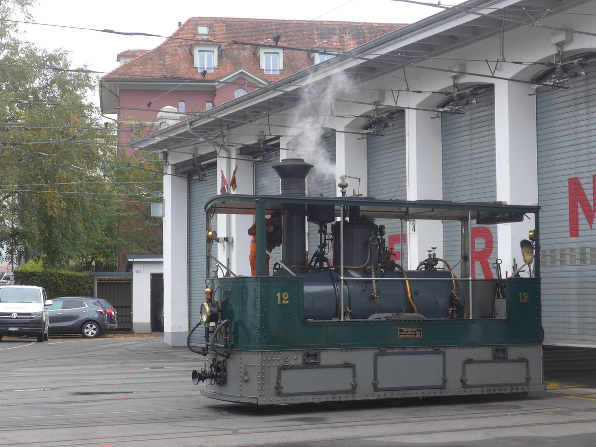 (210'402) - SVB-Dampftram - Nr. 12 - am 20. Oktober 2019 in Bern, Eigergarage