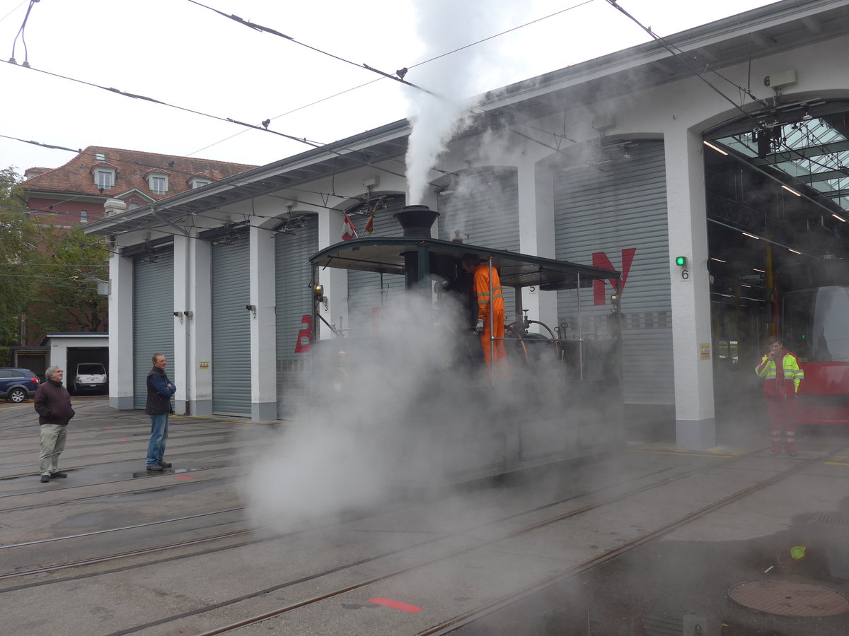 (210'404) - SVB-Dampftram - Nr. 12 - am 20. Oktober 2019 in Bern, Eigergarage
