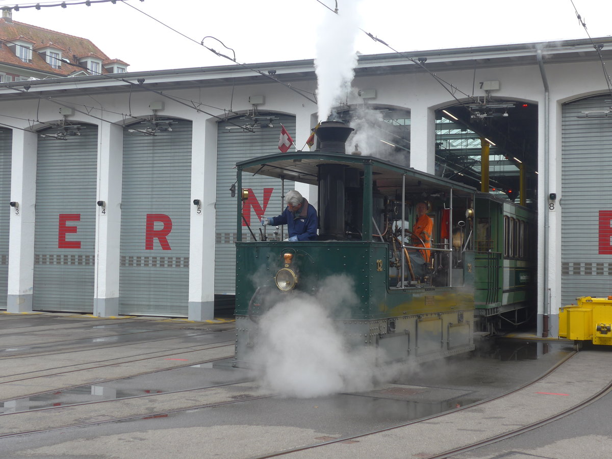 (210'408) - SVB-Dampftram - Nr. 12 - am 20. Oktober 2019 in Bern, Eigergarage