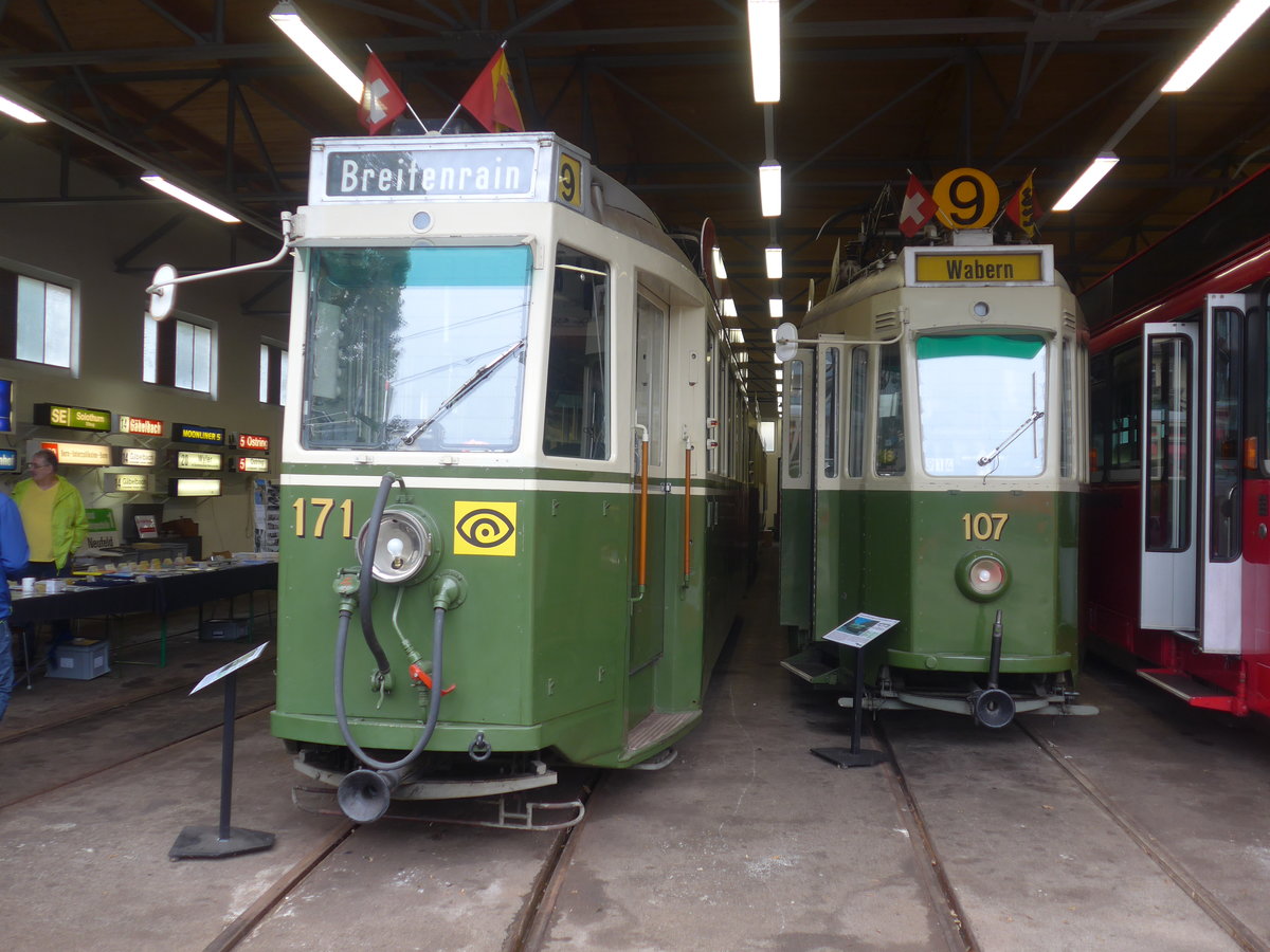 (210'437) - SVB-Trams - Nr. 171 + 107 - am 20. Oktober 2019 in Bern, Weissenb�hl