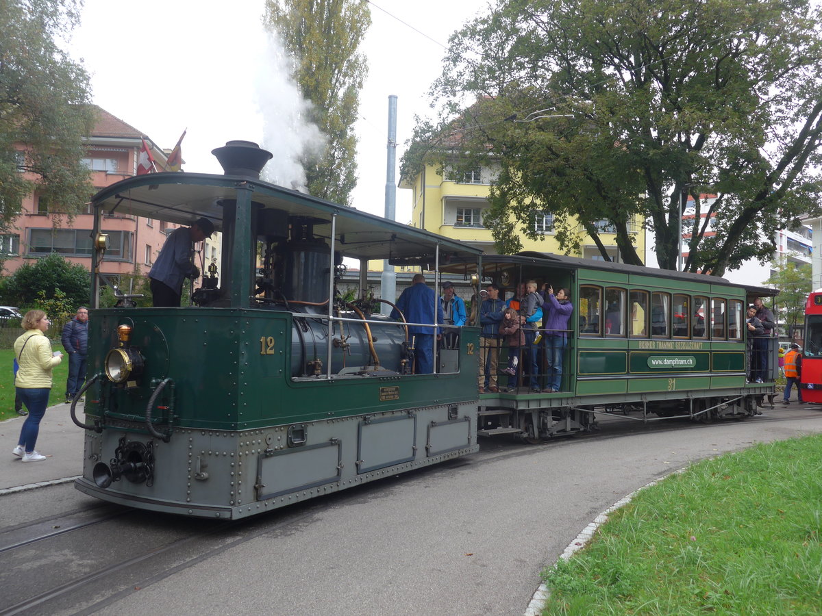 (210'438) - SVB-Dampftram - Nr. 12 - am 20. Oktober 2019 in Bern, Weissenb�hl
