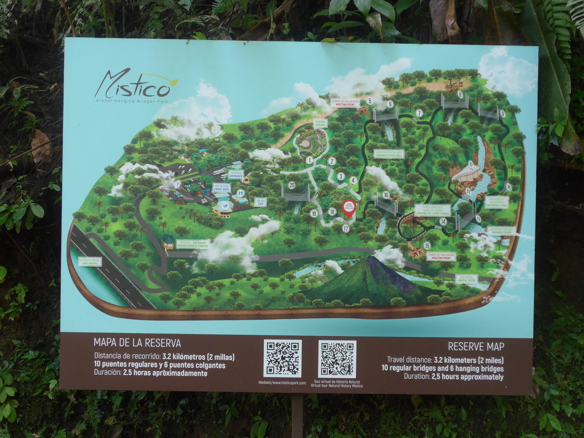 (211'211) - Plan vom Mistico Arenal Hanging Bridges Park am 14. November 2019 bei La Fortuna