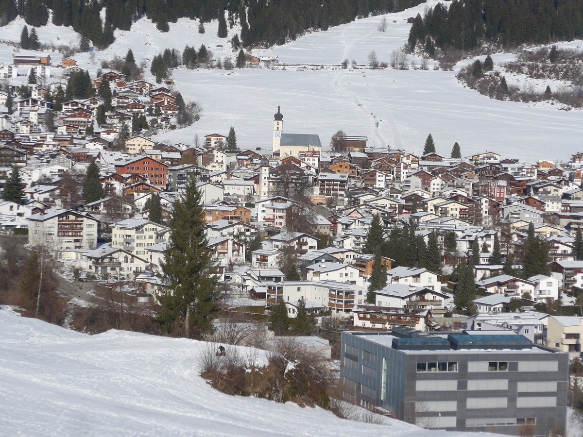 (213'258) - Flims mit Kirche am 1. Januar 2020