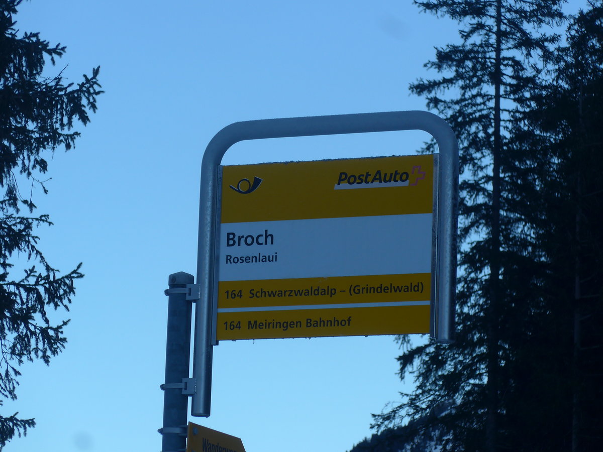 (213'407) - PostAuto-Haltestelle - Rosenlaui, Broch - am 5. Januar 2020