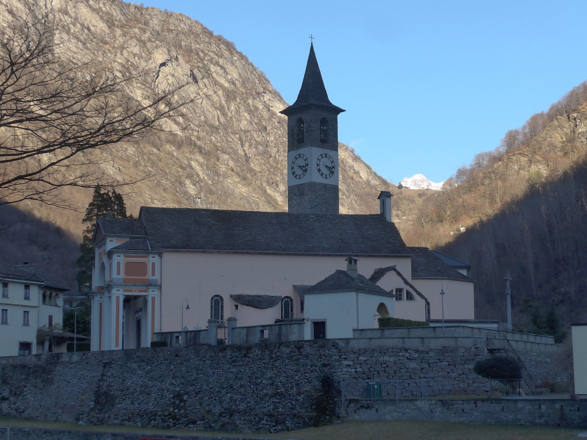(213'894) - Die Kirche am 18. Januar 2020 in Bignasco