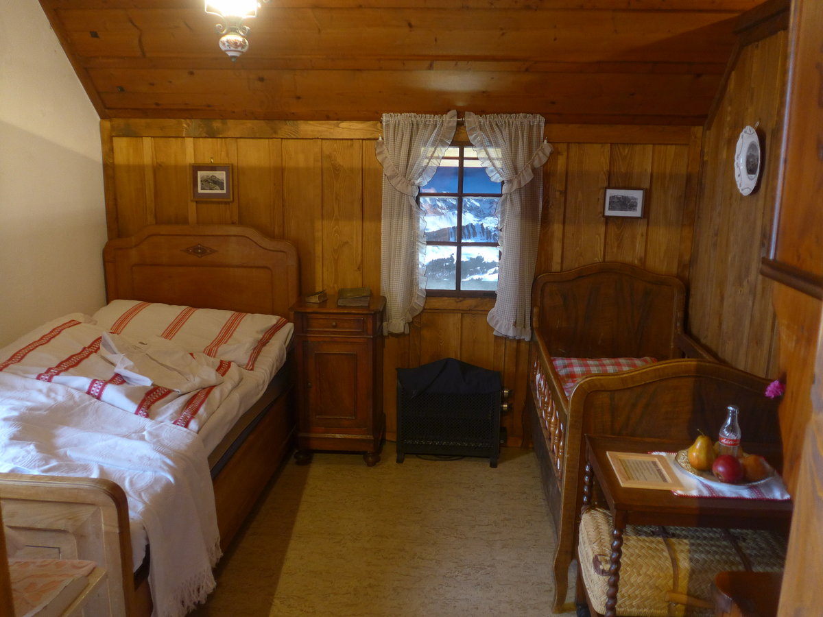 (214'527) - Zimmer in der Pension Hari am 19. Februar 2020 im Heimatmuseum Adelboden